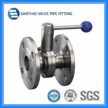 Sanitary Type Ss304 Ss316L Flanged Butterfly Valve